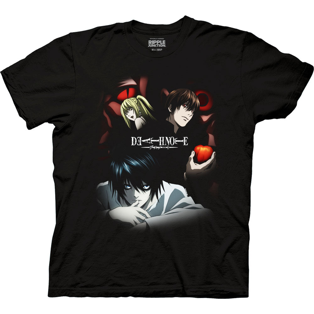 Death Note Group With Red Death Behind Them T-Shirt