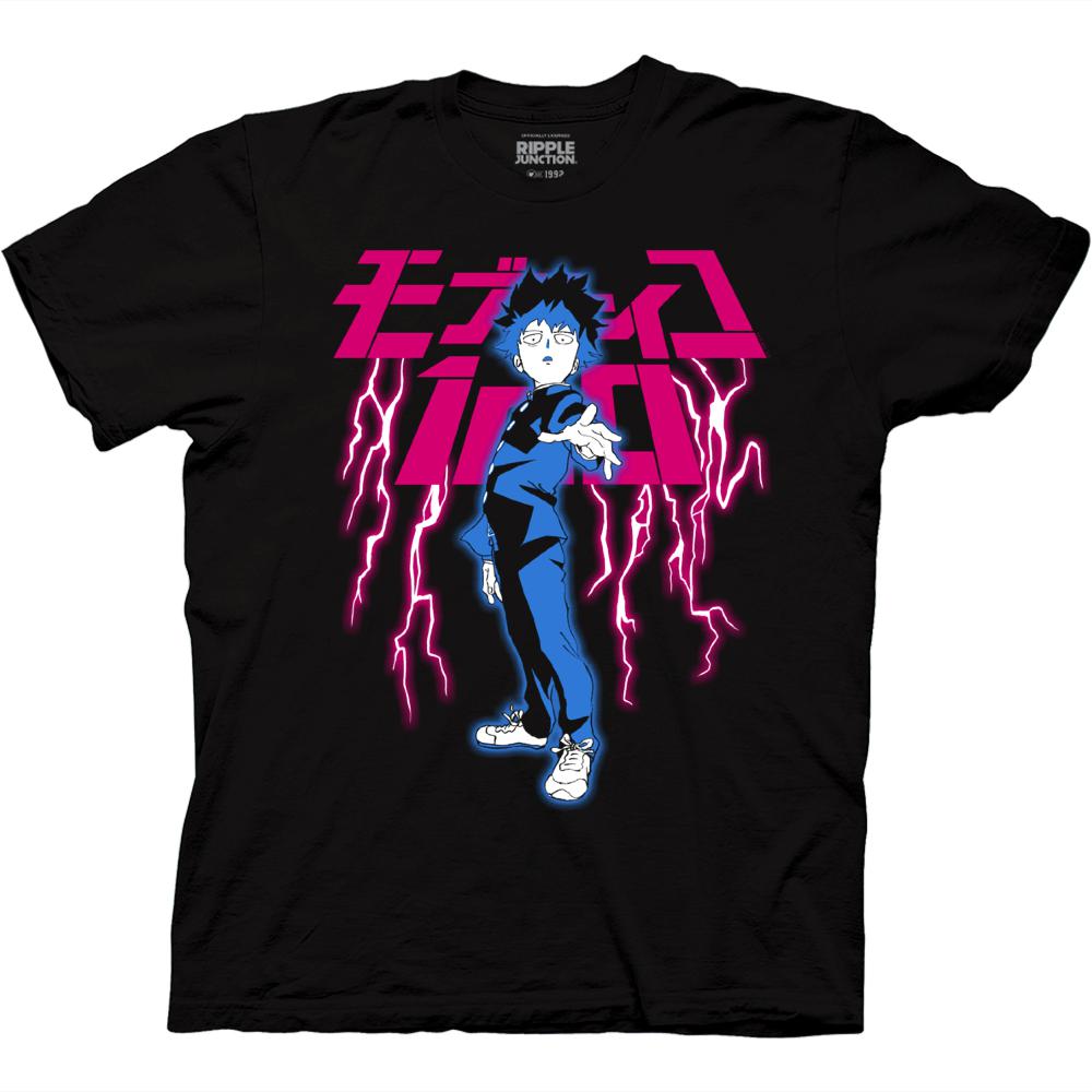 Mob Psycho 100 Blue and Pink Shigeo with Lightning T-Shirt