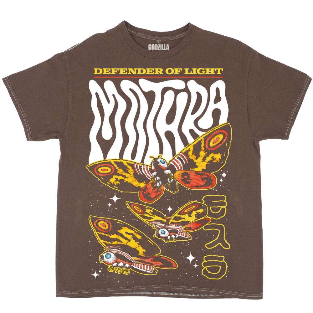 Godzilla Mothra Liquid Text T-Shirt