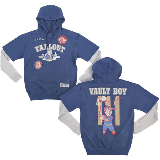 Fallout Baseball Vault Boy 111 Hoodie Long Sleeve Twofer