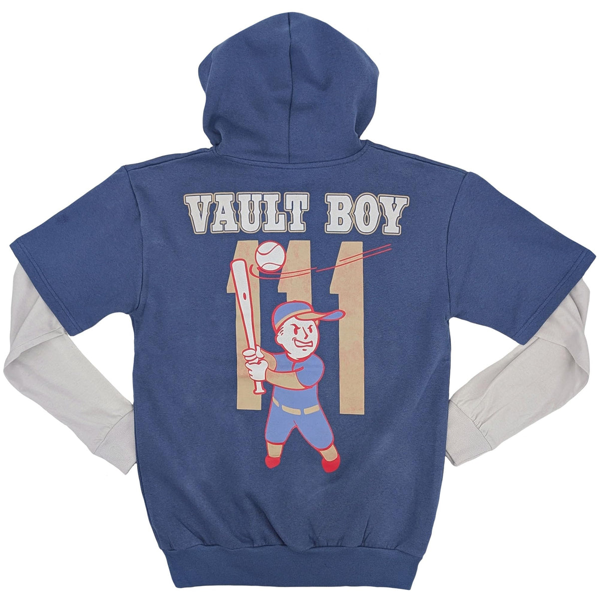 Fallout Baseball Vault Boy 111 Hoodie Long Sleeve Twofer