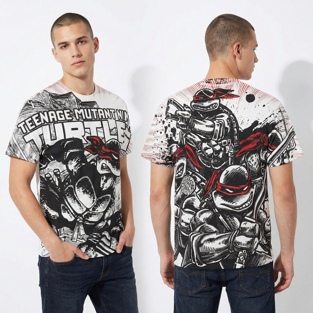 Teenage Mutant Ninja Turtles Comic Book All-Over Print T-Shirt