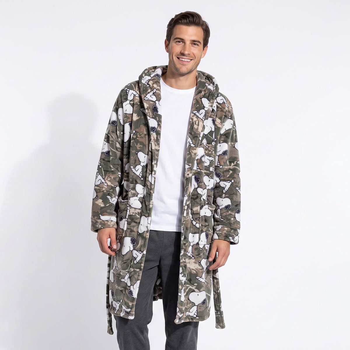 Peanuts Snoopy Camo Pattern Plush Robe