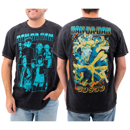 DanDaDan Character Blocks Blue Panels T-Shirt