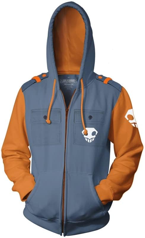 BLEACH Flaming Skull Shinigami Logo Military Zip Hoodie