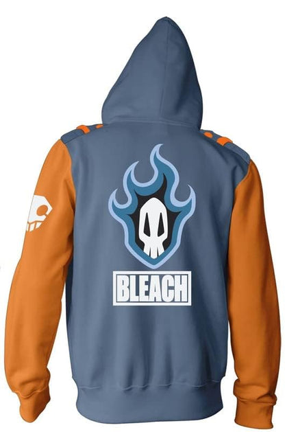 BLEACH Flaming Skull Shinigami Logo Military Zip Hoodie