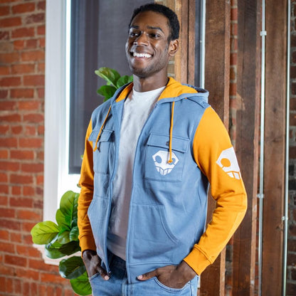 BLEACH Flaming Skull Shinigami Logo Military Zip Hoodie