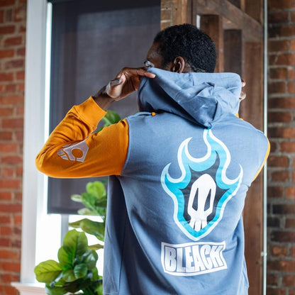 BLEACH Flaming Skull Shinigami Logo Military Zip Hoodie