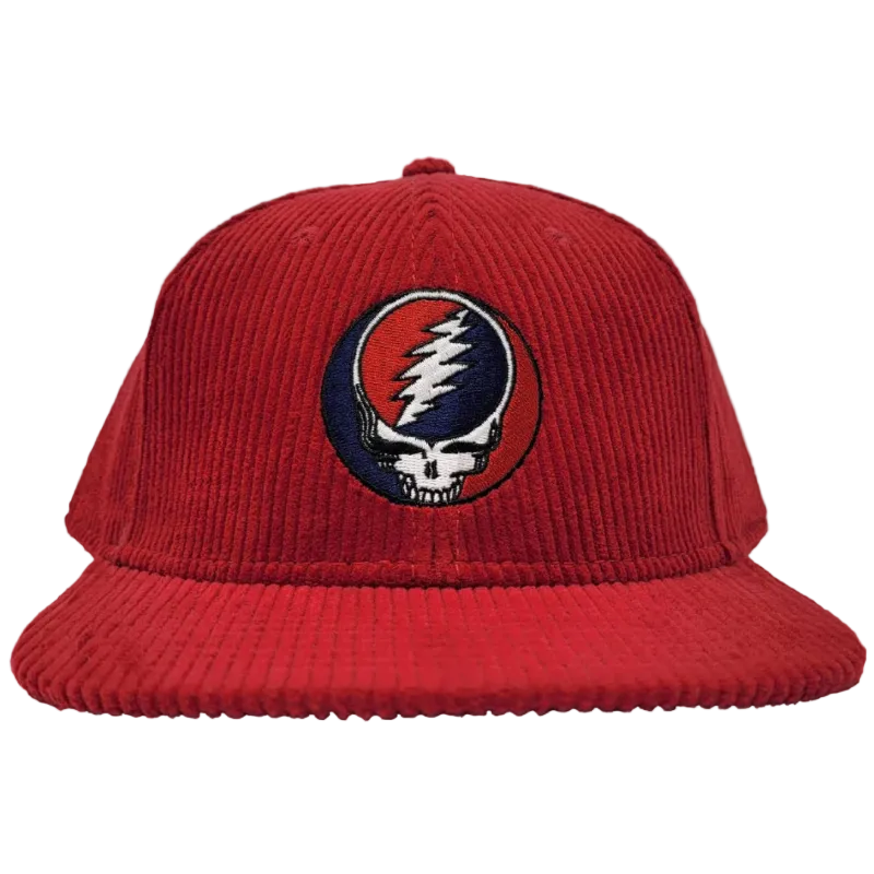Grateful Dead Embroidered Stealie Corduroy Snapback Hat