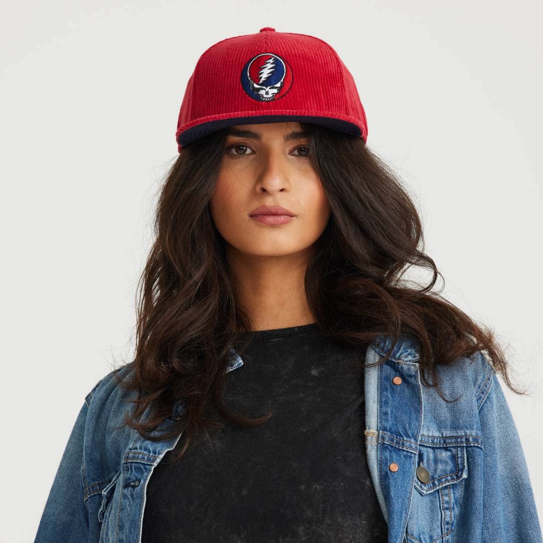 Grateful Dead Embroidered Stealie Corduroy Snapback Hat