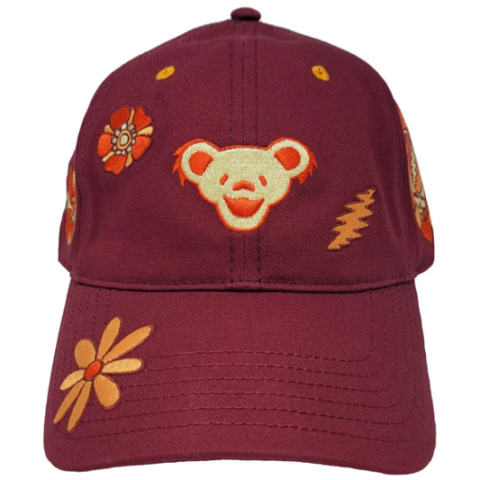 Grateful Dead Embroidered Icons & Flowers Dad Hat