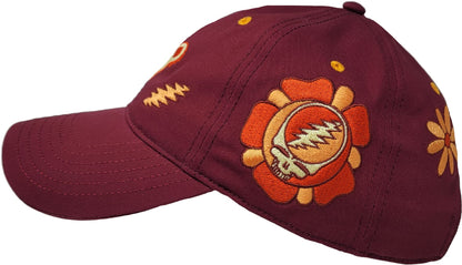 Grateful Dead Embroidered Icons & Flowers Dad Hat