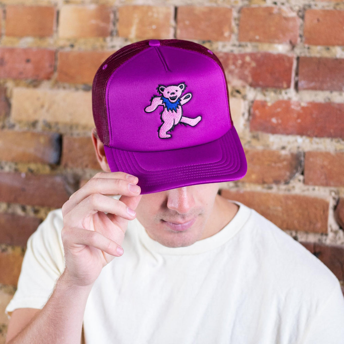 Grateful Dead Embroidered Dancing Bear Trucker Hat