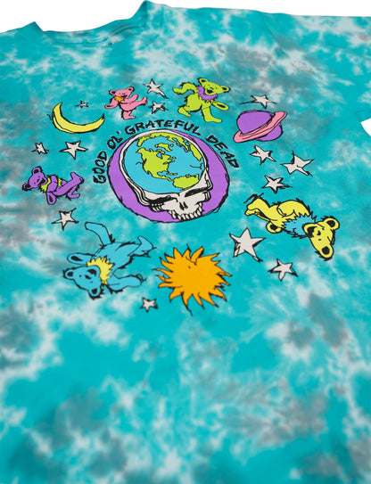 Grateful Dead Cosmic Stealie Bears Planets & Stars Tie-Dye T-Shirt
