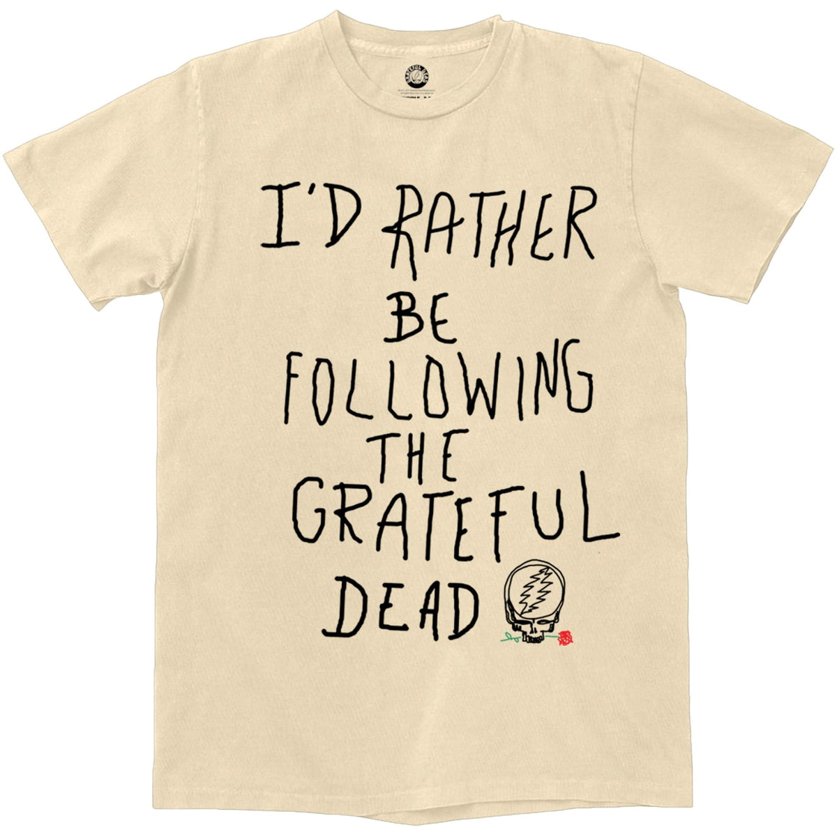 Grateful Dead I'd Rather Be Following Stealie with Rose T-Shirt