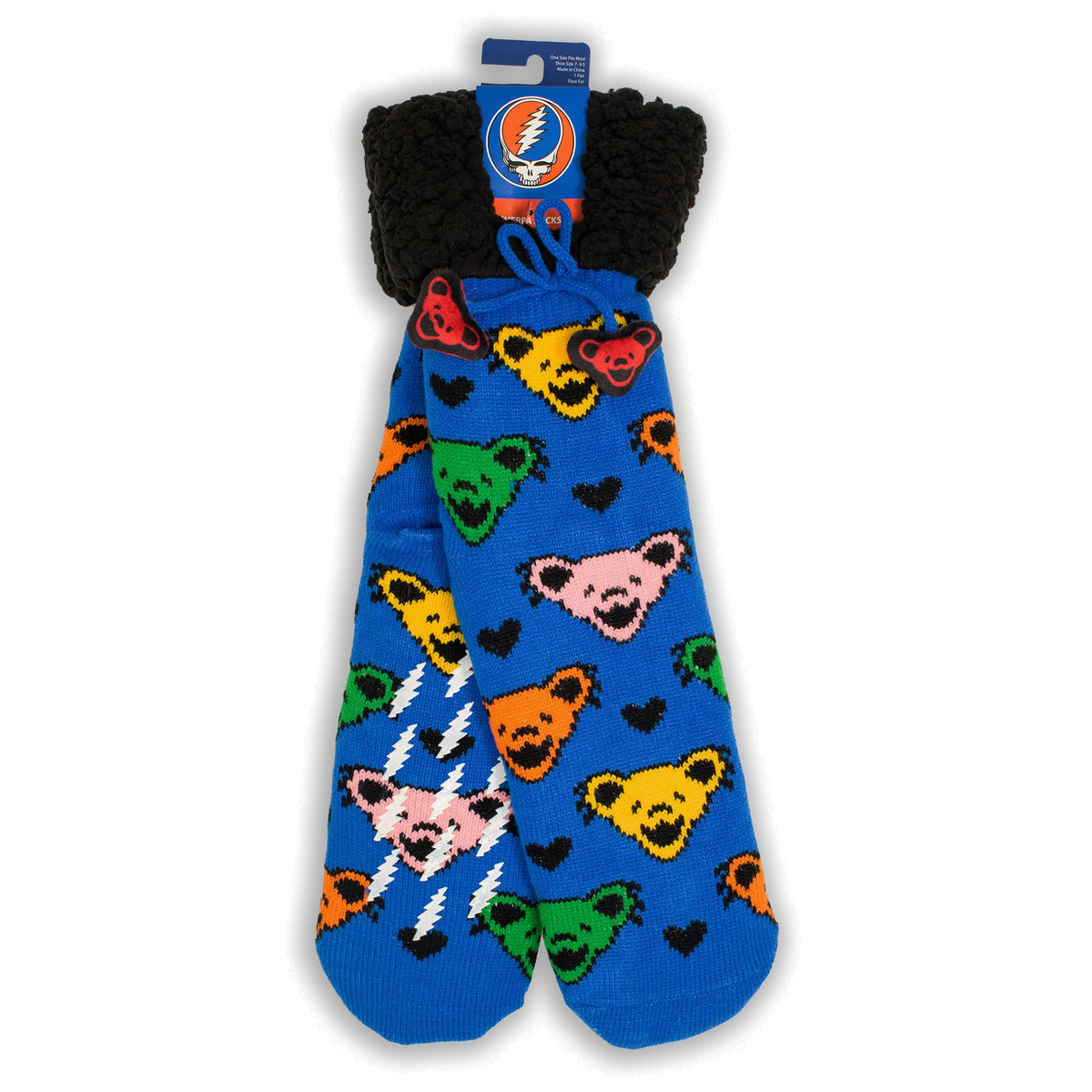 Grateful Dead Dancing Bears Sherpa Slipper Crew Socks