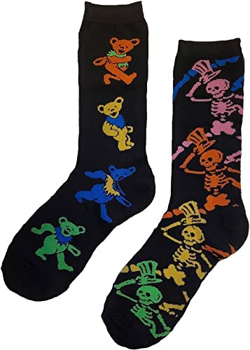 Grateful Dead Skeletons & Dancing Bears 2-Pack Crew Socks