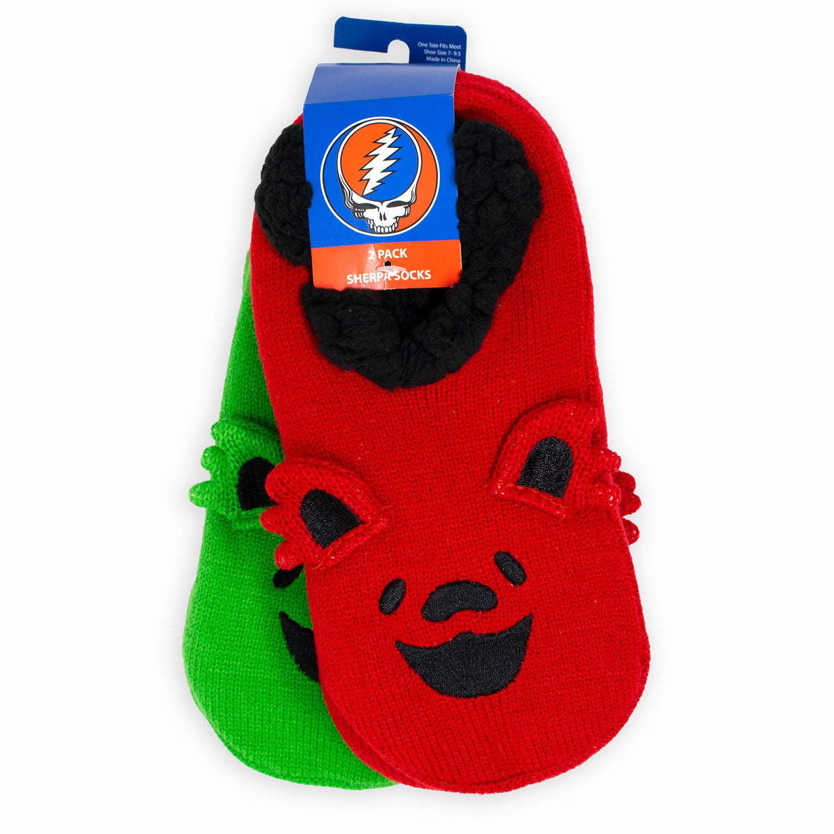 Grateful Dead Dancing Bears 2-Pack Sherpa Slipper Ankle Socks
