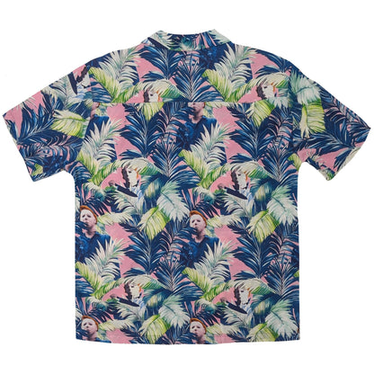 Halloween Tropical Michael Myers Camp Collar Button Up