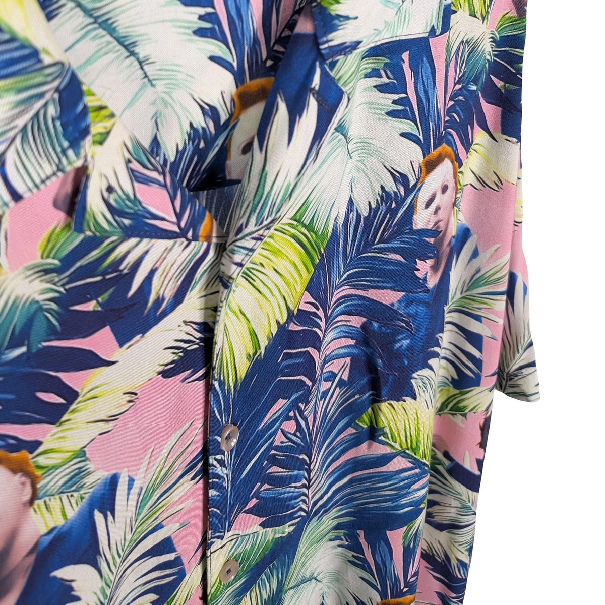Halloween Tropical Michael Myers Camp Collar Button Up