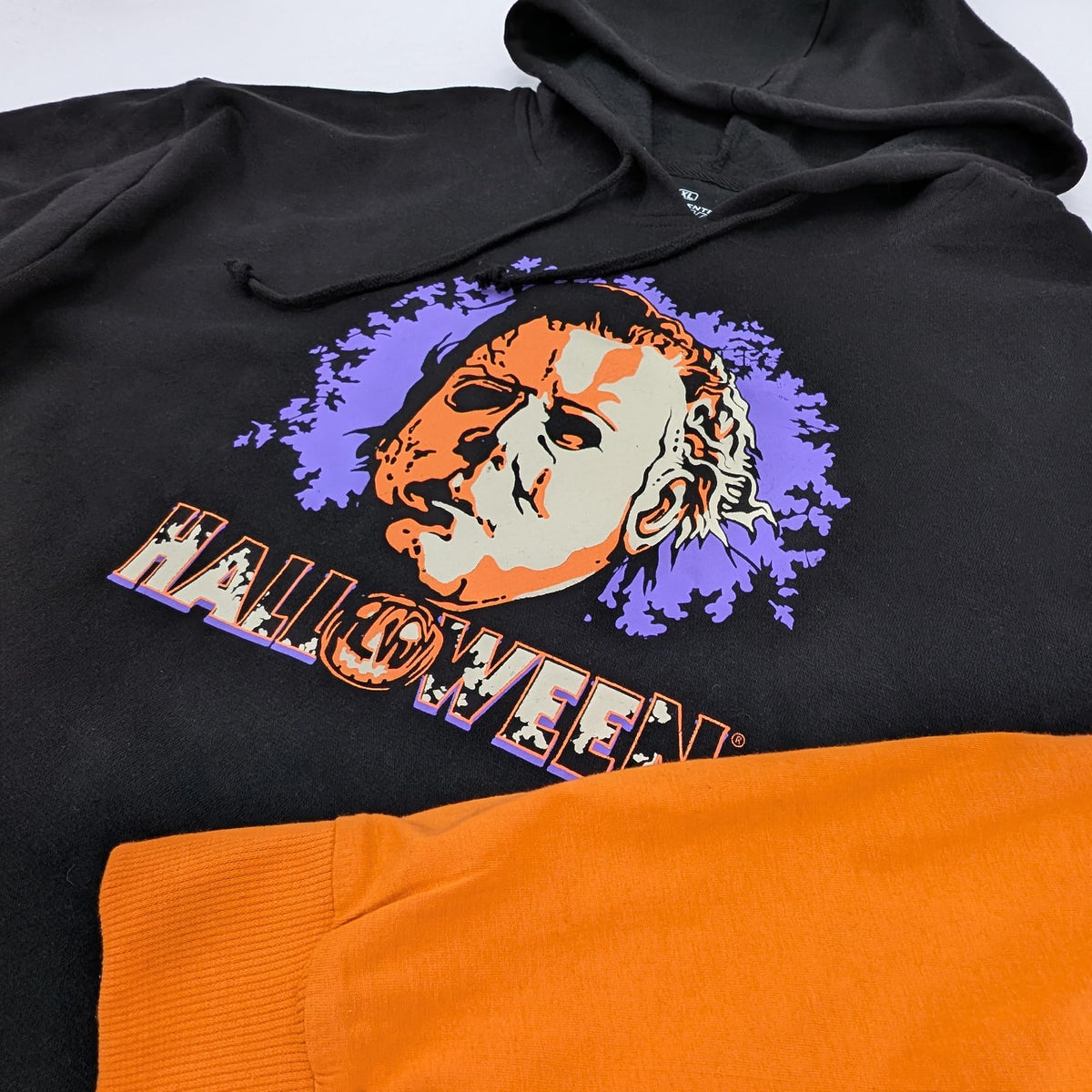 Halloween Michael Myers Glow in the Dark Hoodie Long Sleeve Twofer