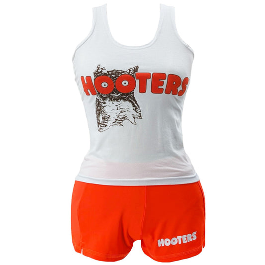 Hooters Girl Waitress Costume Tank Top and Shorts Set