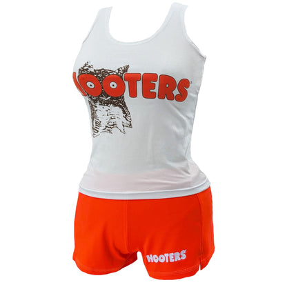 Hooters Girl Waitress Costume Tank Top and Shorts Set