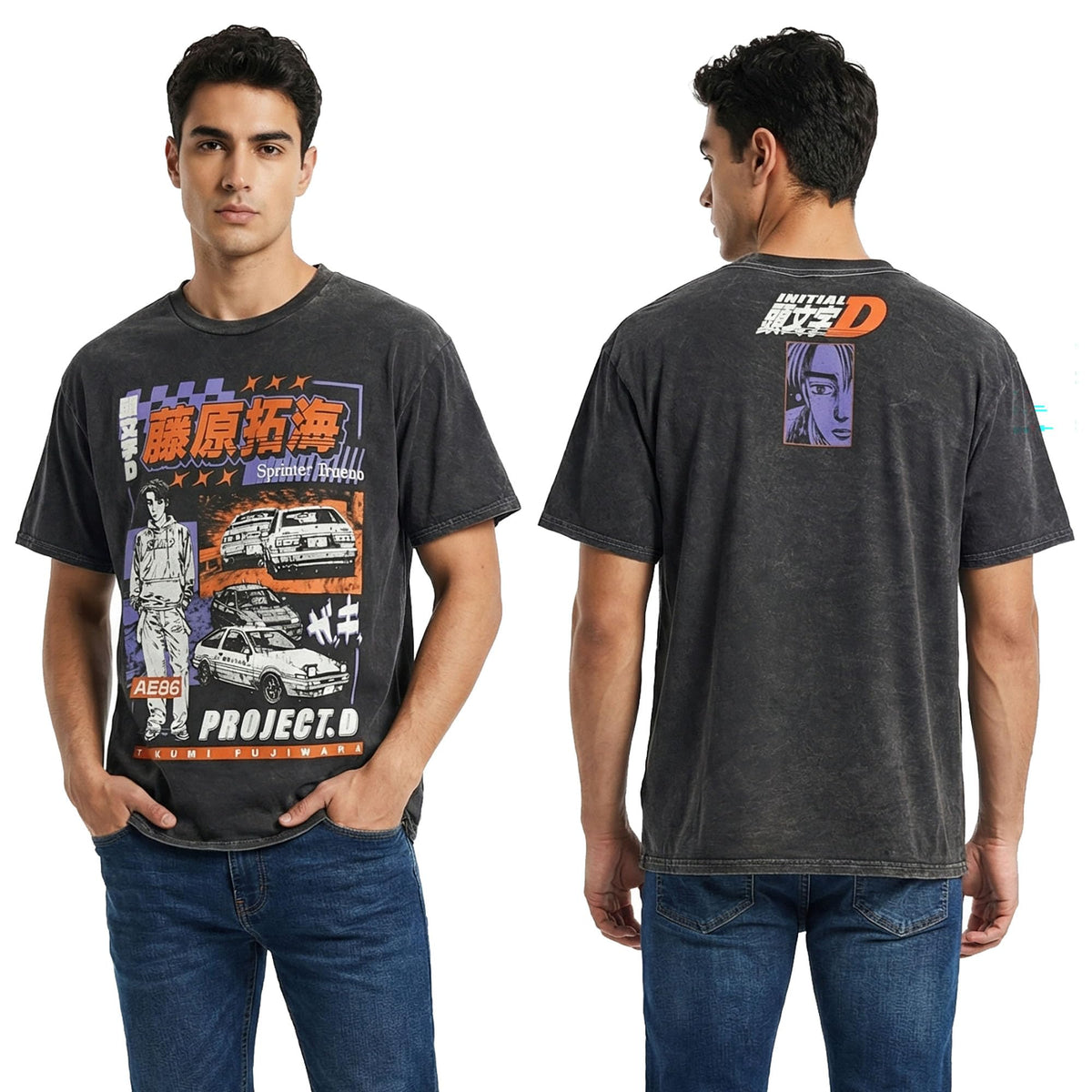 Initial D Manga-Zine Takumi & Car T-Shirt