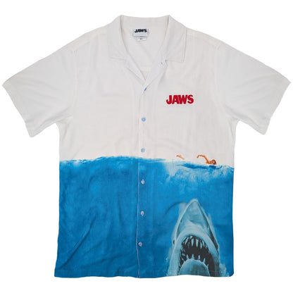 Jaws Movie Poster Camp Collar Button Up