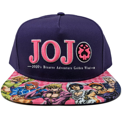 JoJo's Bizarre Adventure Embroidered Logo & Character Collage Snapback Hat
