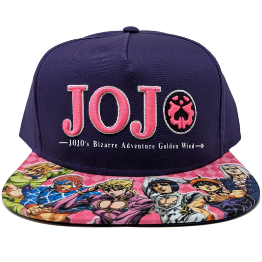 JoJo's Bizarre Adventure Embroidered Logo & Character Collage Snapback Hat