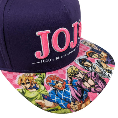 JoJo's Bizarre Adventure Embroidered Logo & Character Collage Snapback Hat