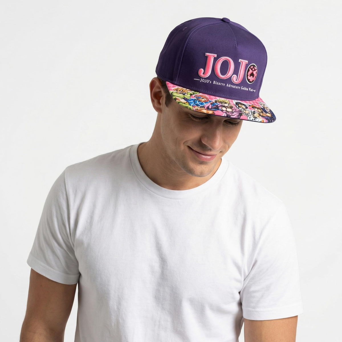 JoJo's Bizarre Adventure Embroidered Logo & Character Collage Snapback Hat