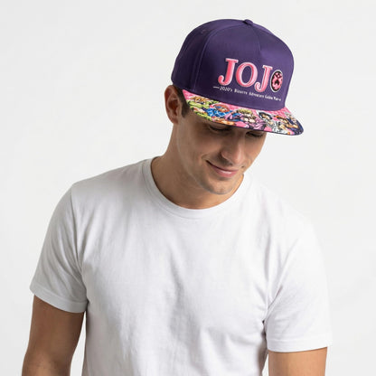 JoJo's Bizarre Adventure Embroidered Logo & Character Collage Snapback Hat