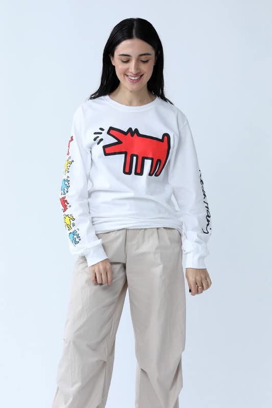 Keith Haring Barking Dogs & Signature Long Sleeve T-Shirt