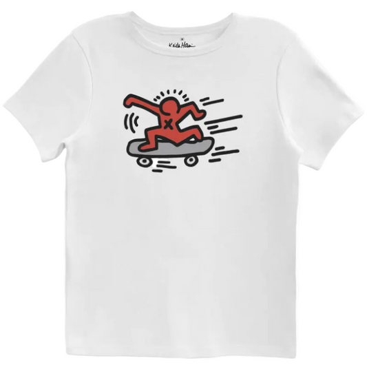 Keith Haring Skateboarding Juniors Fit Women's Baby Rib T-Shirt