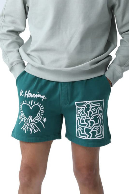 Keith Haring Figures & Heart Lounge Shorts