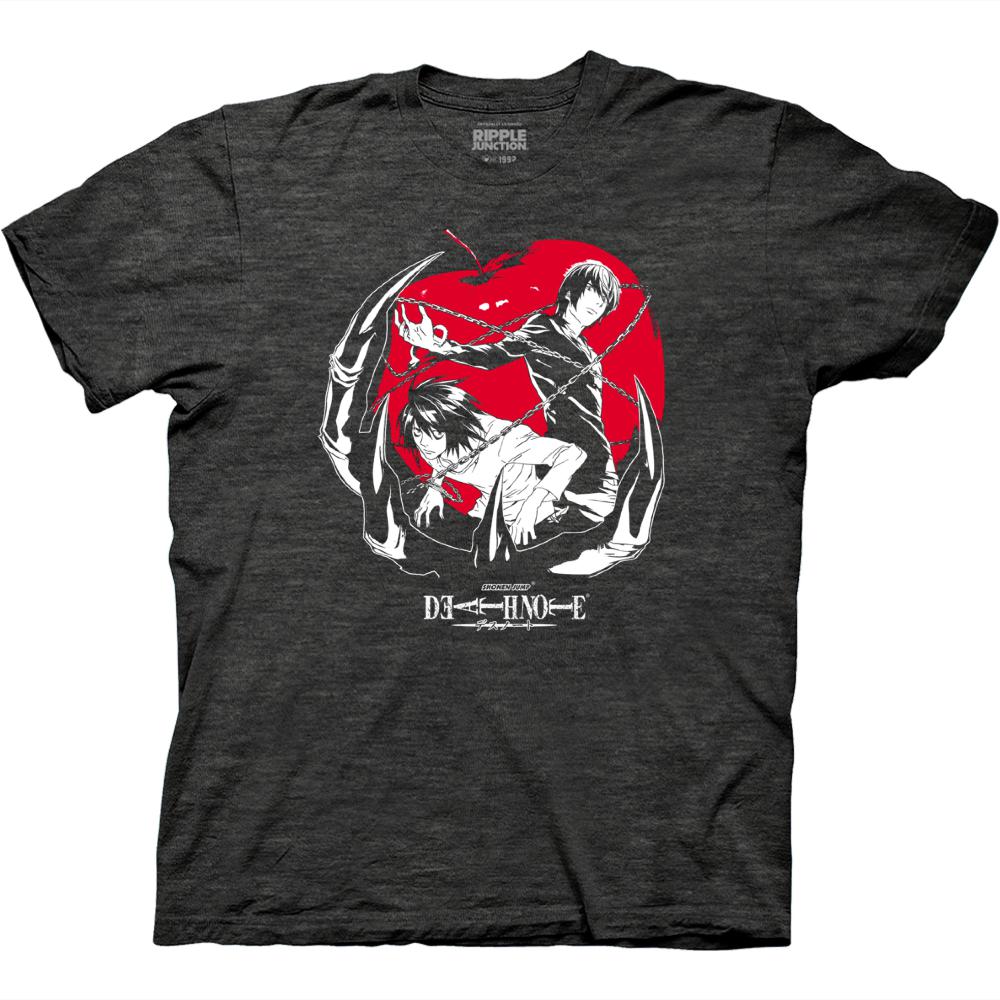 Death Note Light & L On Apple Ryuk Hand T-Shirt