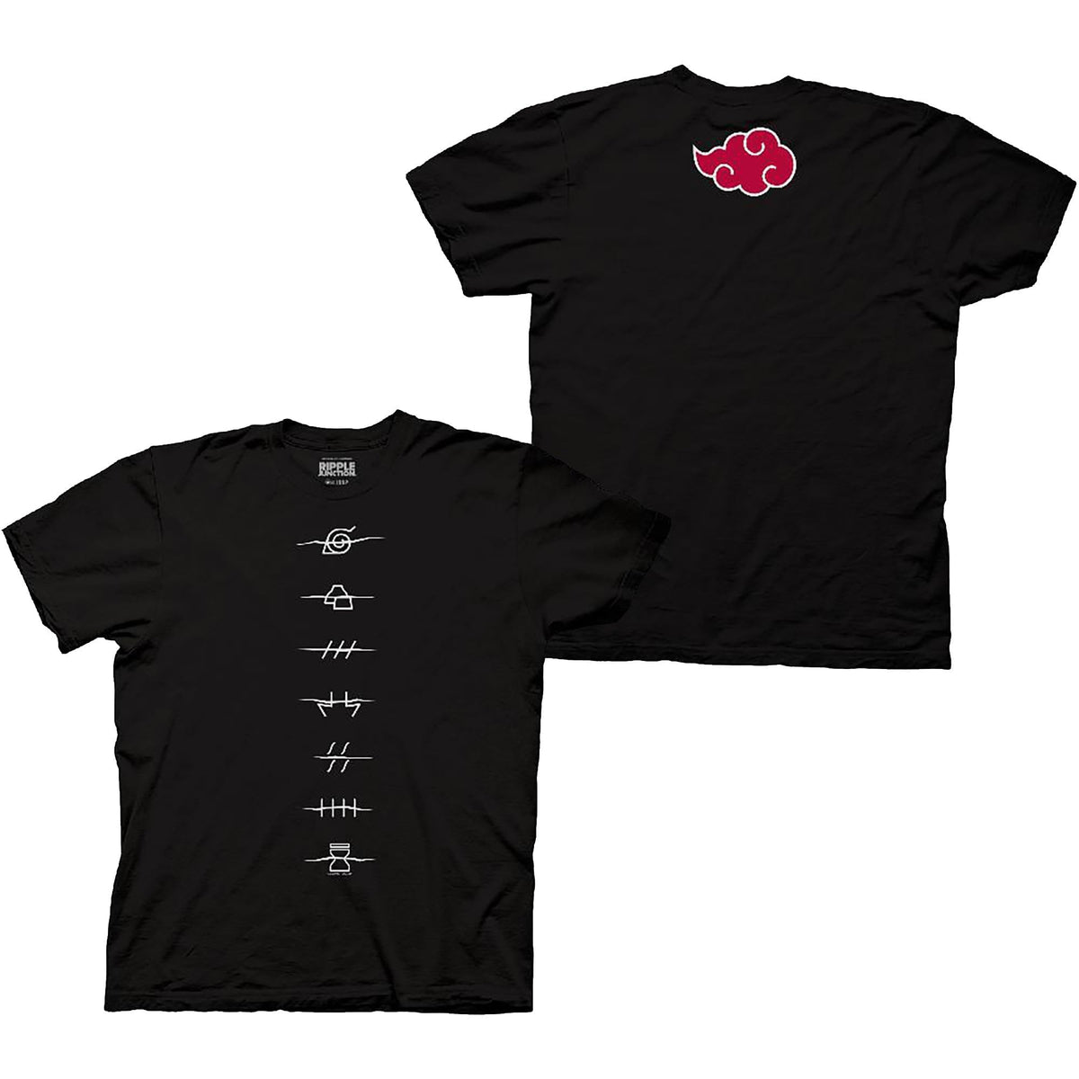 Naruto Shippuden Anti Village Symbols and Red Cloud T-Shirt