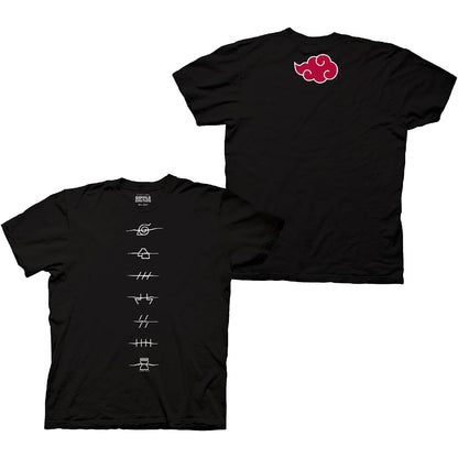 Naruto Shippuden Anti Village Symbols and Red Cloud T-Shirt