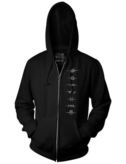 Naruto Shippuden Akatsuki and Anti-Village Symbols Zip Hoodie