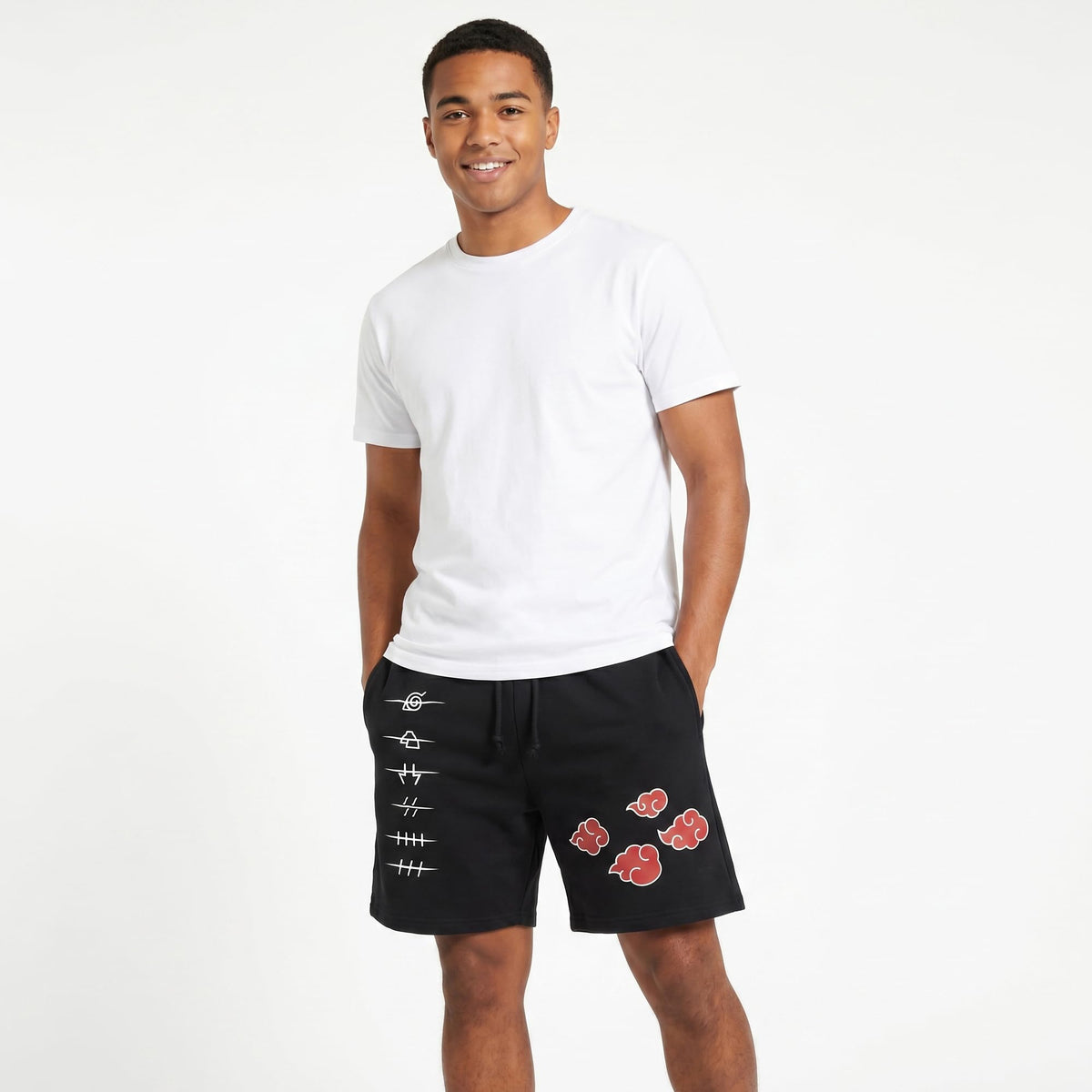 Naruto Shippuden Akatsuki Clouds & Anti-Village Symbols Lounge Shorts