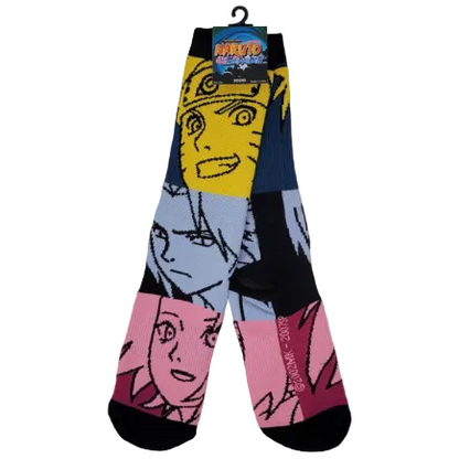 Naruto Shippuden Portrait Color Blocks Crew Socks
