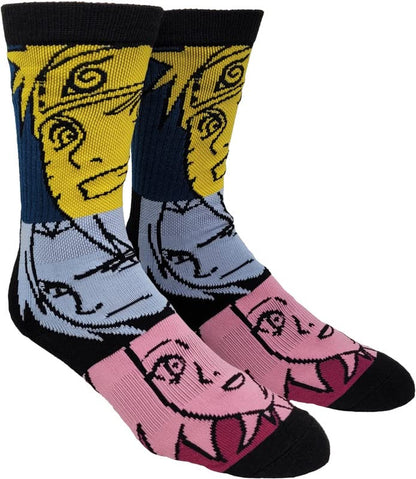 Naruto Shippuden Portrait Color Blocks Crew Socks