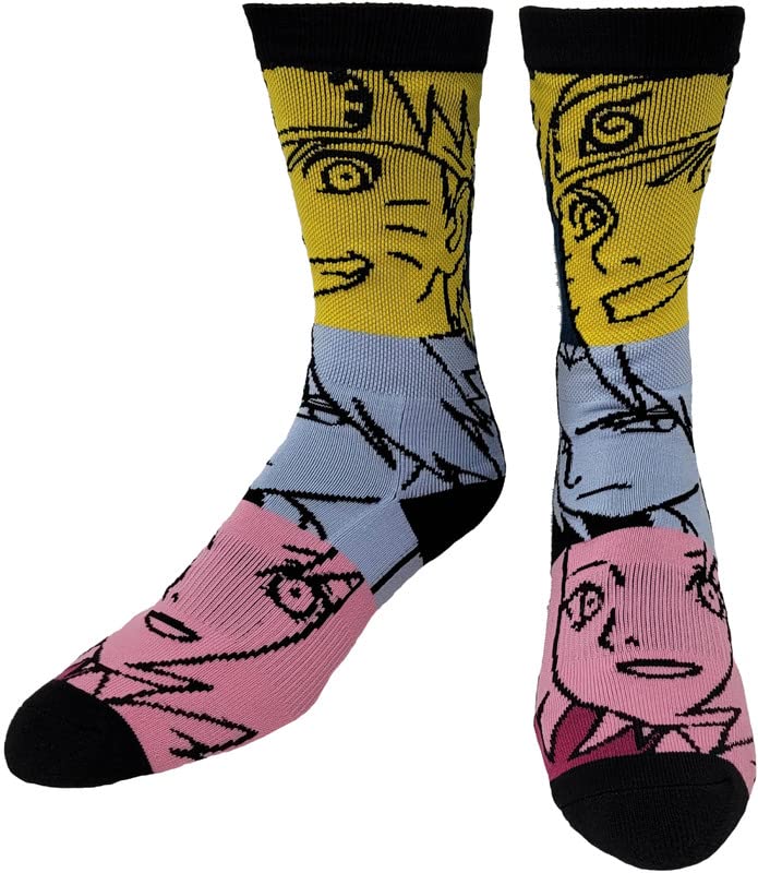 Naruto Shippuden Portrait Color Blocks Crew Socks