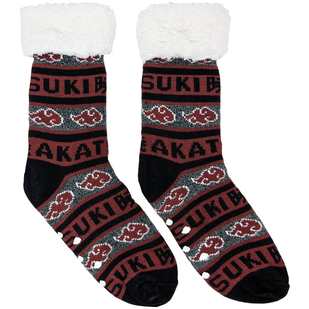 Naruto Shippuden Akatsuki Sherpa Slipper Crew Socks