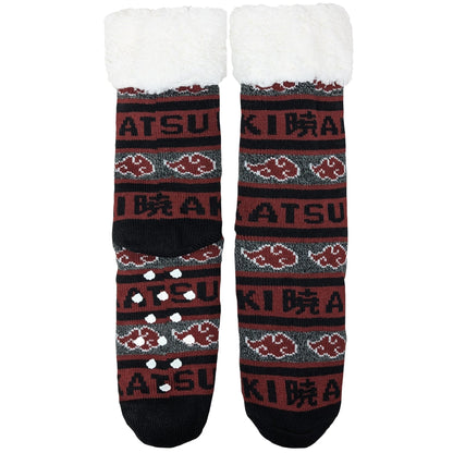 Naruto Shippuden Akatsuki Sherpa Slipper Crew Socks