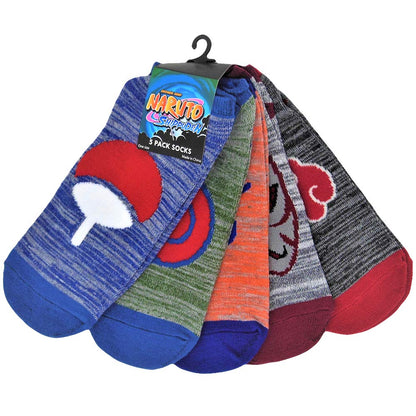 Naruto Shippuden Symbols & Icons 5-Pack Ankle Socks