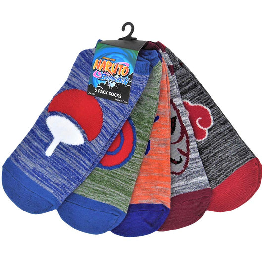 Naruto Shippuden Symbols & Icons 5-Pack Ankle Socks