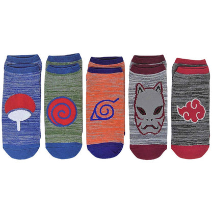 Naruto Shippuden Symbols & Icons 5-Pack Ankle Socks